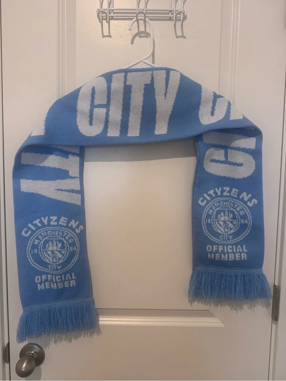 NWOT Citizen light blue and white 'Citizens Official Member' scarf